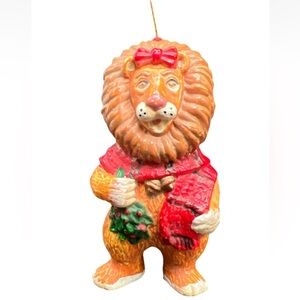 Kurt Adler Plastic Blow Mold Cowardly Lion Wizard Oz Christmas ornament vtg MCM
